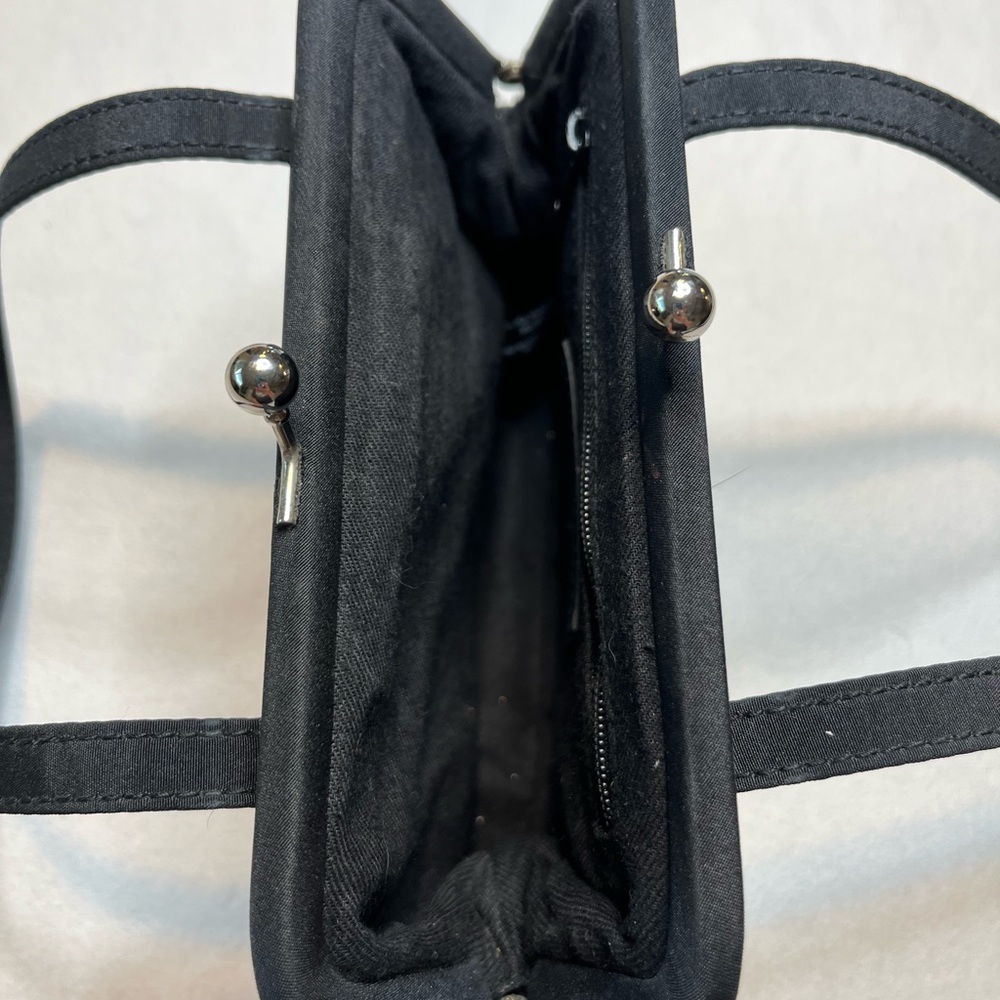 Liz Claiborne Small Black Woven Vintage Evening Purse - Picture 10 of 12